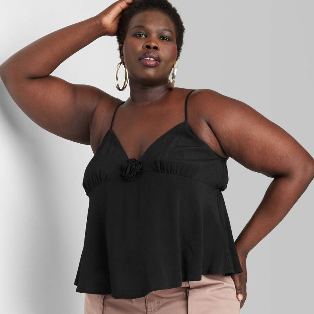 NWT Wild Fable Rosette Tank Top Black